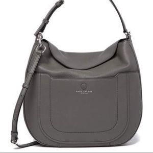 Marc Jacobs Empire City Leather Hobo Bag Ash Dark Gray